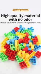 Macro detail of multi-color ABS Tetris blocks with smooth edges and no burrs