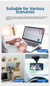 Universal multi-scene clip phone holder for monitor, desk and car dashboard mounting