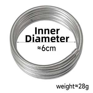Macro detail of silver multilayer spring bracelet showing 6cm inner diameter and texture