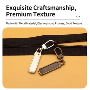 Universal metal zipper pull replacements in silver and bronze for bags and jackets