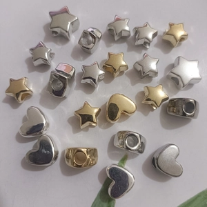 Heart Star CCB Loose Beads Electroplated Large Hole Spacer Beads For DIY Handcrafted Bracelet Necklace Making Jewelry Findings