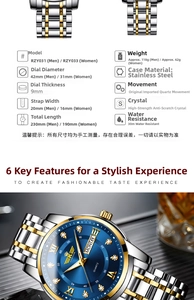Macro detail of men's steel watch featuring blue sunray dial and gold roman numerals