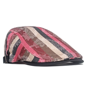 Retro paisley pattern flat cap in colorful patchwork design for men and women