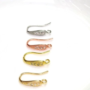 14K gold plated earring hooks with sparkling zircon stones in four metallic colors