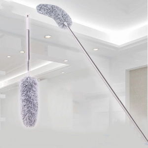 Microfiber Duster With Extendable Stainless Steel Pole Bendable Long Grip For Ceiling Fan High Cleaning Household