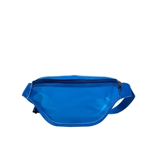 Waterproof blue transparent PVC chest bag with adjustable strap for beach and sports