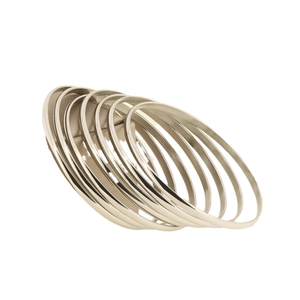 Ensemble de 10 bracelets joncs minces en acier inoxydable plaqué or 18 carats mat