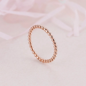 Bague À Billes Minimaliste Pour Femmes En Acier Inoxydable Plaqué Or Empilable Géométrique Bijoux De Mode