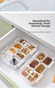Close-up of clear kitchen storage box with date reminder dial and drainage insert
