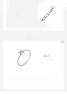 Detailed view of S925 sterling silver twist ring with a 3x5mm oval moissanite stone