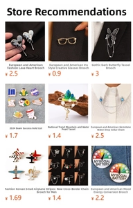 Detailed collection of creative alloy brooches featuring heart, butterfly and battery designs