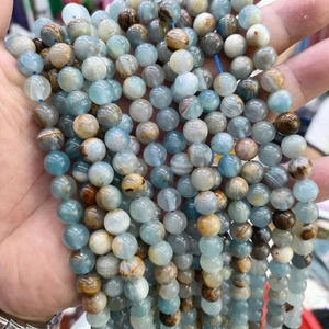 Natural 7A blue calcite round beads for DIY jewelry making and bracelet accessories