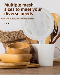 Kitchen handheld fine mesh strainer for soy milk with 100 200 and 400 mesh options