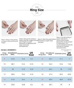Detailed size guide for moissanite ring showing measurement instructions and scale chart