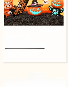 Detail of Halloween ghost keychain set with pumpkin lanterns and Happy Halloween lanyards