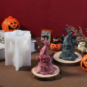 Καλούπι σιλικόνης κορμού Halloween για DIY κεριά και διακοσμητικά φαντασμάτων με RIP