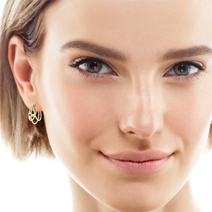 Elegant multi-layer gold twisted hoop earrings with sparkling rhinestones for women