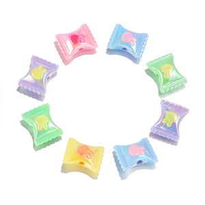 Colorful iridescent candy shaped acrylic beads for DIY jewelry making and handmade crafts