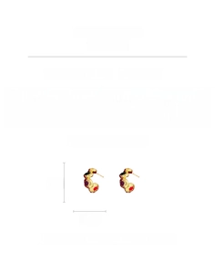 Detailed size and weight specs for vintage C-shaped earrings with colorful enamel inlay