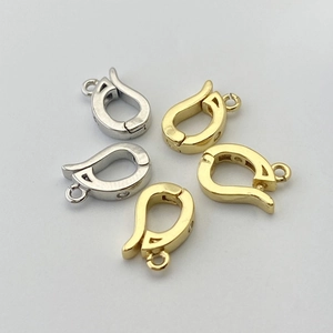 18K gold-plated and silver-tone screw eye pin bails for jewelry making necklaces