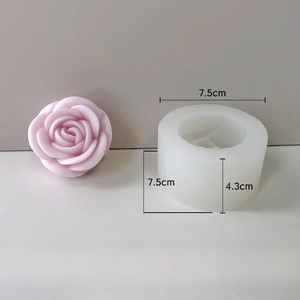 Detailed dimensions of 3D rose silicone mold for candle and soap making crafts