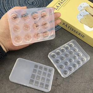 Transparent Silicone Mold For Baking Chocolate Fondant DIY Resin Crafting Semi-Sphere And Square Shape Multi-Cavity