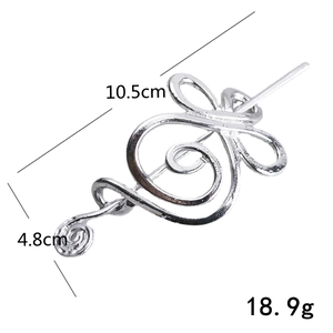 Viking Celtic silver hair pin detail showing 10.5cm length and swirl metal pattern