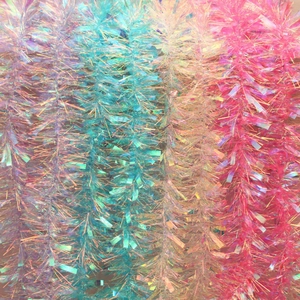 180cm Christmas tinsel garland with snowflake sequins for holiday tree decorations