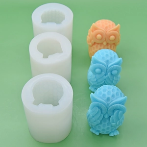 DIY Eulen Silikonform Set für Kuchendekoration und Kerzen mit detaillierter Textur