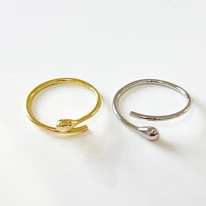 Minimalist 925 sterling silver open water drop rings in gold and silver finishes