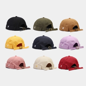 Bonnet Docker Rétro Sans Bord En Toile De Coton Avec Broderie Avion Style Vintage Réglable Pour Hommes Femmes