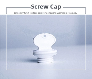 Macro detail of a white plastic spiral leak-proof stopper for a hot water bottle