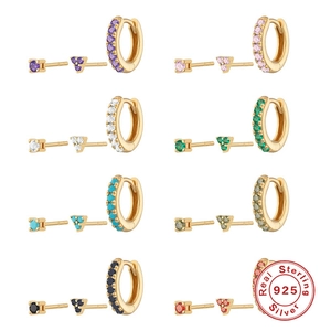 925 Sterling Silver Earrings Cubic Zirconia Jewelry Hoops And Multi Shape Studs Dainty Minimalist Sparkle For Women