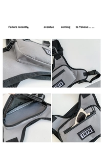 Makro-Detail der taktischen Brusttasche mit robusten Schnallen und Nylon-Textur