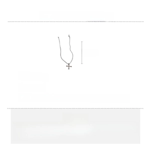 Detailed dimensions of the alloy cross necklace showing 44.8cm length and 7.7g weight