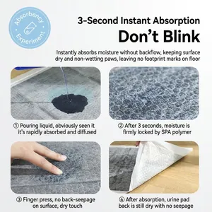 Thickened carbon pet training pads with instant 3s absorption and leakproof bottom film