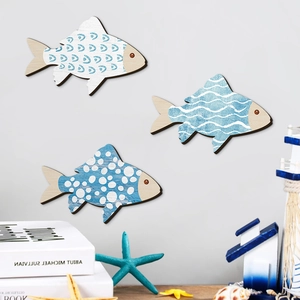Décoration Murale Nautique En Bois Thème Plage Avec Motifs De Poissons Et Étoiles De Mer Idéal Pour La Maison Ou Le Bureau