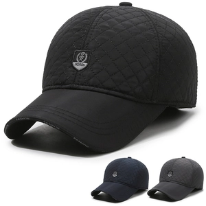 Winter Baseball Cap Quilted Windproof Fabric Ear Protection Outdoor Sports Warm Hat For Men