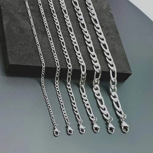 Figaro Chain Necklace Stainless Steel For Men Women Punk Hip Hop Style Minimalist Clavicle Neck Jewelry Accessory