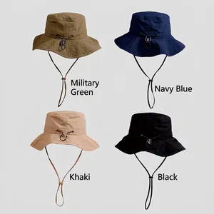 Chapeaux de soleil en nylon à séchage rapide en quatre couleurs avec cordons réglables