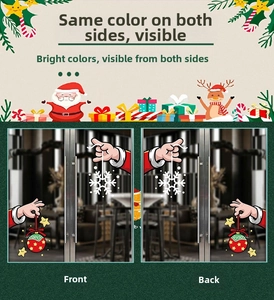 Adesivi natalizi per finestre fronte-retro con Babbo Natale e decorazioni festive
