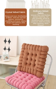 Detail of thickened crystal velvet chair cushion with durable quilted stitching and soft texture