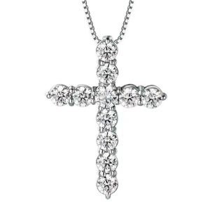 925 Sterling Silver Cross Pendant Necklace With AAA Zirconia Stones For Women Men Luxury Fashion Individual Neck Jewelry