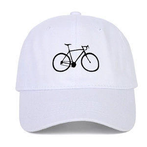 Bicycle Embroidered Baseball Cap Cotton Adjustable Metal Buckle Curved Brim Sporty Casual Outdoor Hat For Men Women