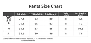 Detaillierte Größentabelle für nahtlose Yoga-Hose mit hohen Bund Maße in cm