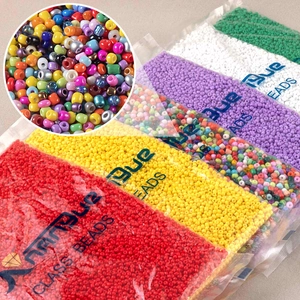 Assorted 2-3mm glass seed beads for DIY jewelry making in multiple vibrant colors