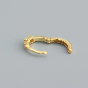 Exquisite 925 sterling silver hoop earrings with micro-set zircon in golden finish