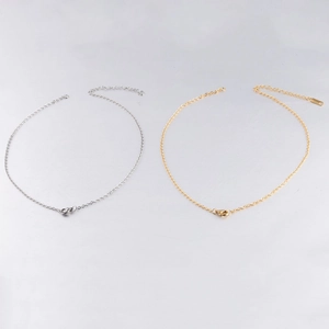 Minimalist 304 Stainless Steel Chain Necklace Women Mirror Polished Fine Link Vacuum Plated Jewelry Gold Silver Colors