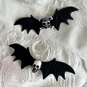 Bat Wing Skull Hair Clips Gothic Halloween Party Accessories Felt Resin Duckbill Hairpins Punk Hip Hop For Women Girls