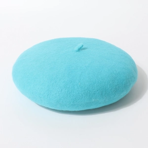 Hoogwaardige levendige cyaan wollen baret voor dames, elegant winteraccessoire